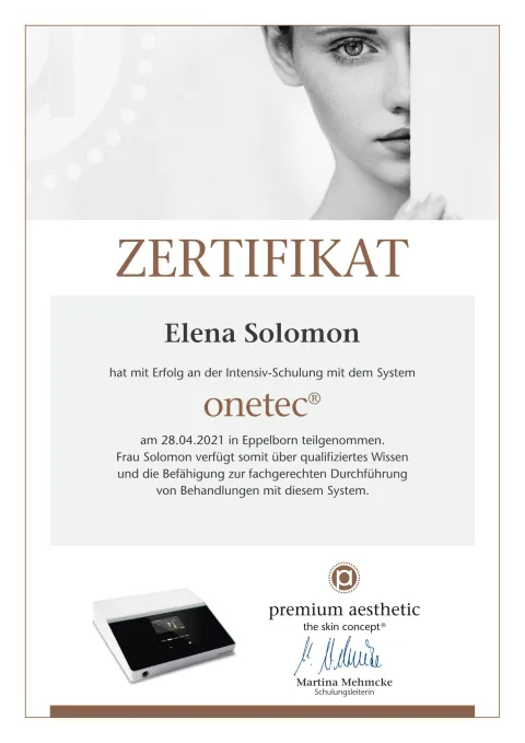 onetec® – Fachschulung / Zertifizierung
